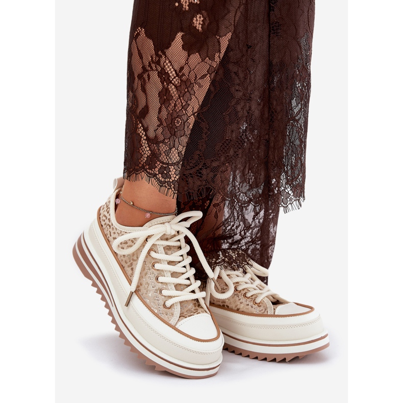 S.Barski Ženske tenisice na ogromnoj platformi S. Barski BF51-101 bež 1