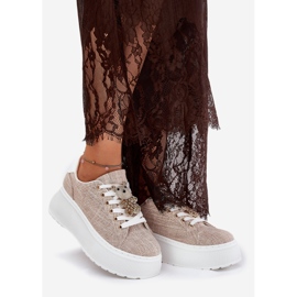 Tenisice na platformi s pinovima Bear S.Barski BF51-014 bež 1