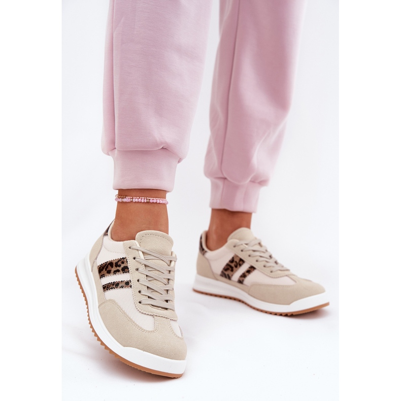 Evento Ženske tenisice s Eco suede leopardom bež 2