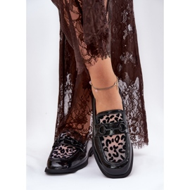 Kožni lakirani natikači s Vinceza mrežicom 31931 crno crna 2