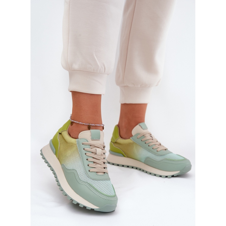 Kožne sportske cipele s Vinceza 66775 Ženska mreža zelena 2