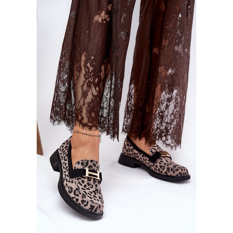 Suede Moccasins Women Vinceza 66792 sivi leopard tisak siva 2
