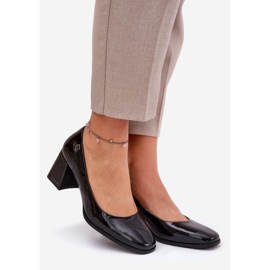 Kožne lakirane pumpe na crnoj posta Vinceza 91130 crna 1