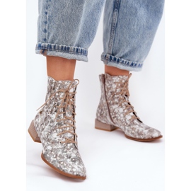 Kožna uzorka s ravnim petom Maciejka 06391-25 bež čizme 2