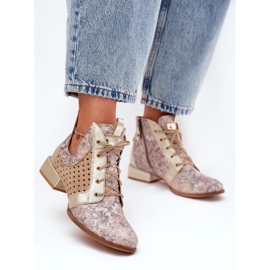 Kožne čizme Maciejka čizme 05541-04 bež-Gold 2