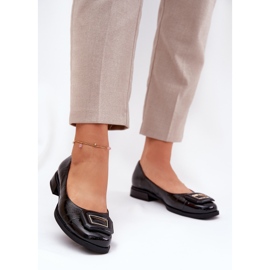S.Barski Kožne balerine s ukrasom mk51-059 crni crno 2