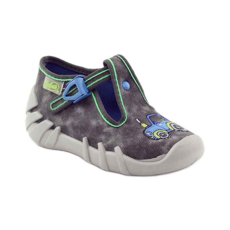 Dječačke papuče Befado 110p316 traktor plava siva zelena 1