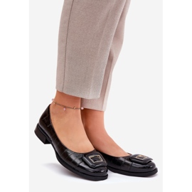 S.Barski Kožne balerine s ukrasom mk51-059 crni crno 1