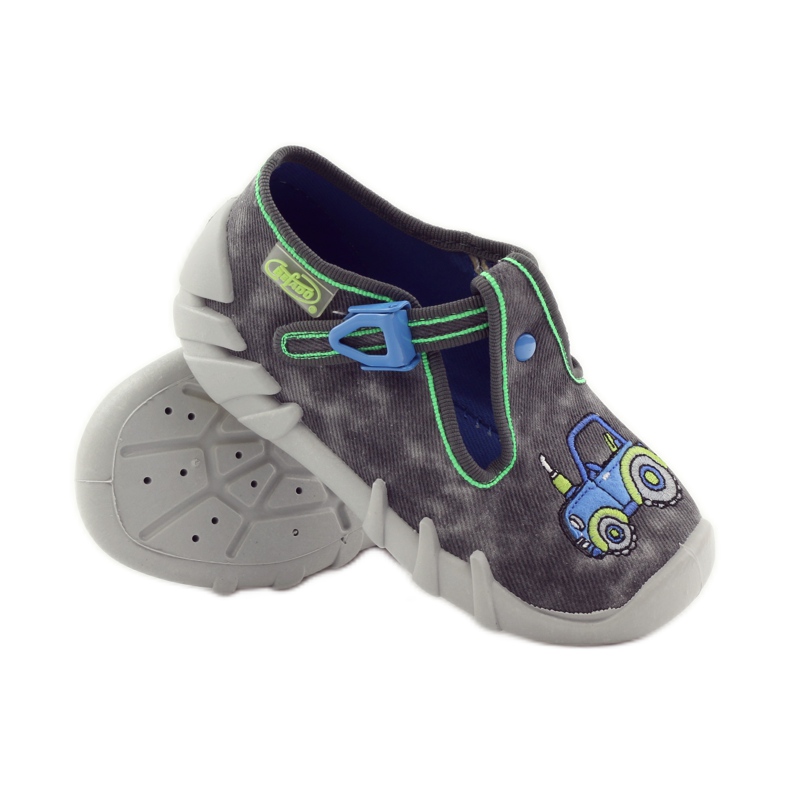 Dječačke papuče Befado 110p316 traktor plava siva zelena 3