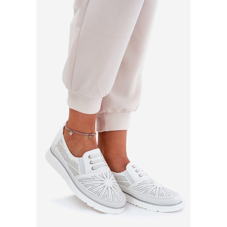 Evento Ženske cipele skliznule su bijelo bijela 1