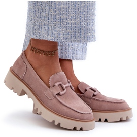 S.Barski Ženski natičnici od kože od antilop -a s ukrasom tw117 ružičasta 4