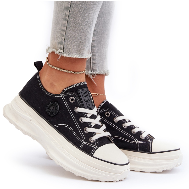 Big Star Ženske tenisice na masivnoj jedinoj velikoj zvijezdi NN274125 Black crno 4