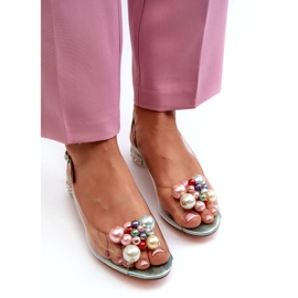 S.Barski Prozirne sandale na nisku petu s ukrasom u zelenoj boji D&amp;A MR38-368 zelena 2