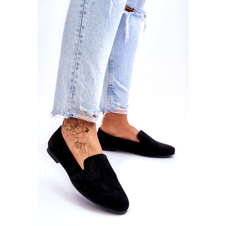 S.Barski Kožna antilop tkalačka je ženska otvorena crna crno 2