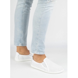 Bijele cipele utiknite bosonoge kože ženski pollonus 5-1308-025 bijela 2