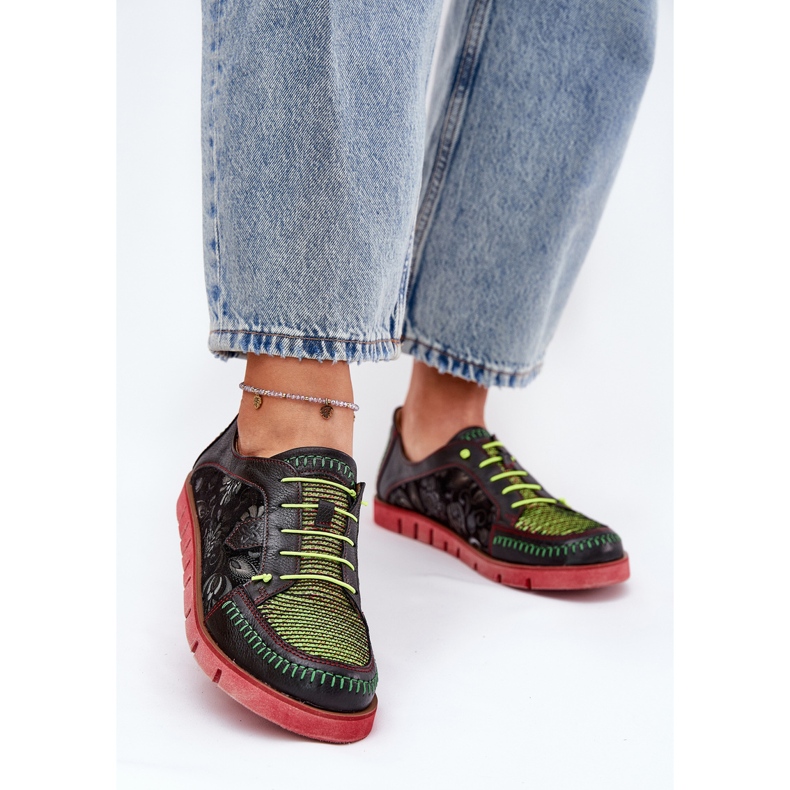 Ženske kožne cipele uzorkovali su Maciejka 06784-20 crna crno 2