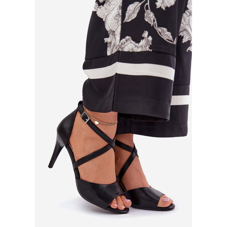 Sergio Leone Modne sandale na crnoj pin crna 1