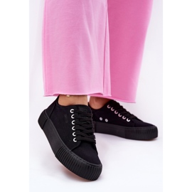 Ženske materijalne tenisice Big Star RR274403 Black crna 2