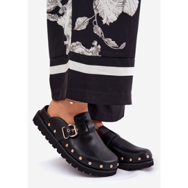 Big Star Kožni okret -FLOPS ženske klompe na velikoj zvijezdi RR274A378 Crna platforma 1