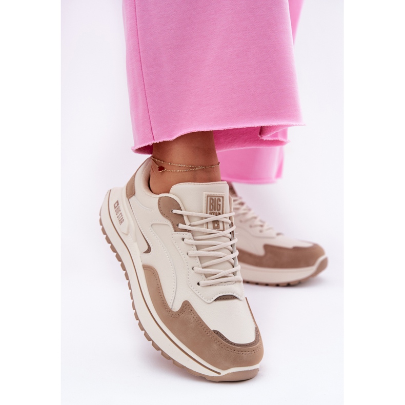 Ženske tenisice Big Star RR274A216 Hi-Polish bež sustav 2
