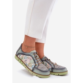 Ženske kožne cipele uzorkovali su Maciejka 06784-09 Green zelena 1