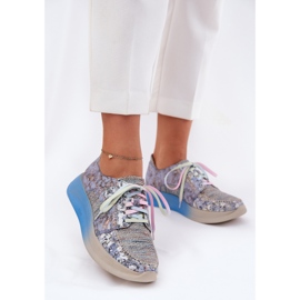 Ženske kožne cipele na platformi Maciejka 06776A-06 plava 2