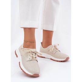 Ženske kožne cipele s Artikerom 54C1811 bež 2