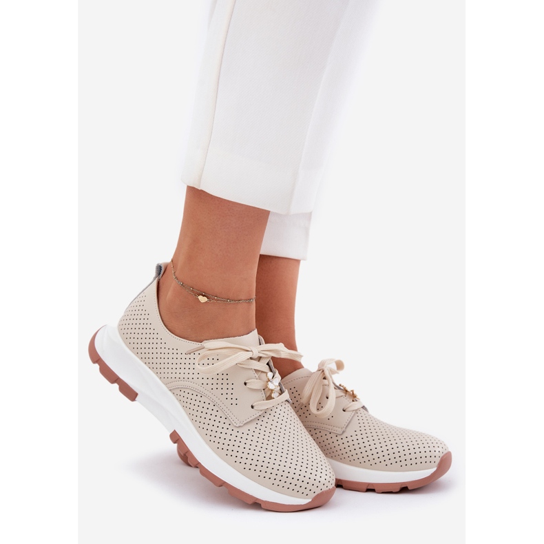 Ženske kožne cipele s Artikerom 54C1811 bež 1