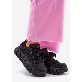 Ženske kožne tenisice na ogromnoj platformi Goe RR2N4044 crna 1