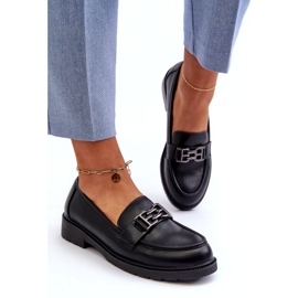 S.Barski Ženske eko-kože mokasine s ukrasom S. Barskog hy372 crna crno 2