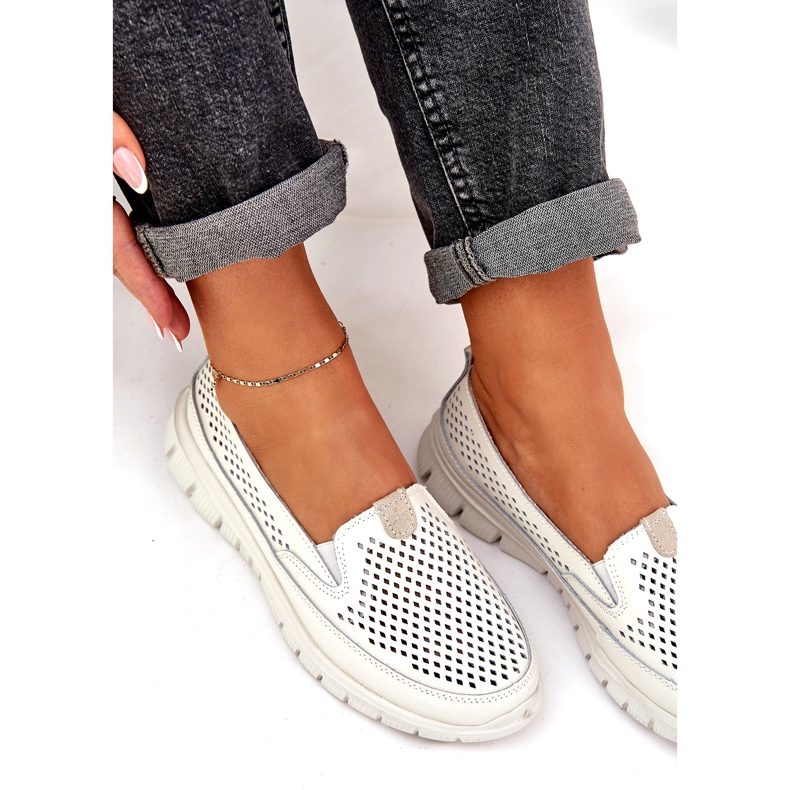 Evento Lagana kožna otvorena loafers 24pb18-6870 bijela 4