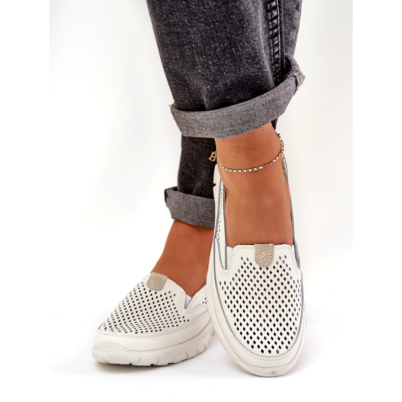 Evento Lagana kožna otvorena loafers 24pb18-6870 bijela 2