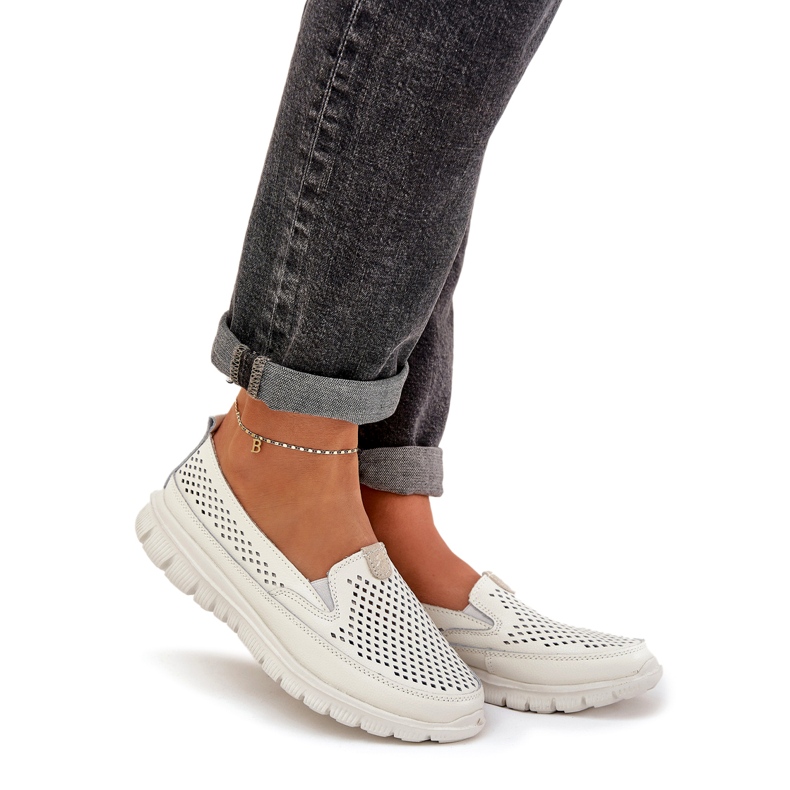 Evento Lagana kožna otvorena loafers 24pb18-6870 bijela 1