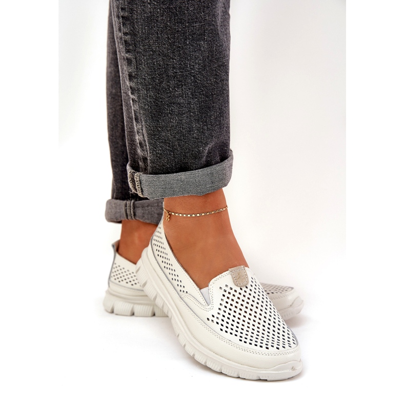 Evento Lagana kožna otvorena loafers 24pb18-6870 bijela 3