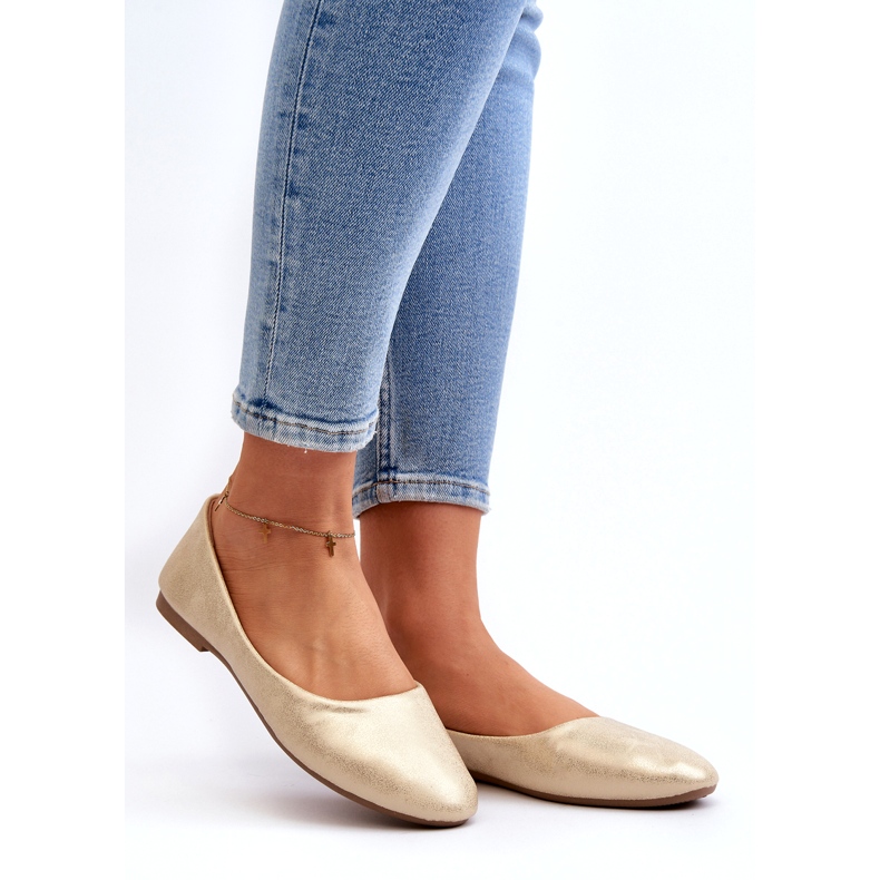 Kožne klasične zlatne balerinke zlatna 1