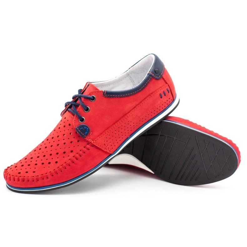 KOMODO Muške cipele Kožni natikači 875 za ljeto crvena 3