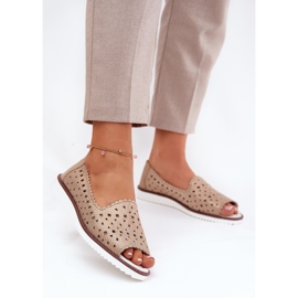 S.Barski Kožne otvorene balerine s golim prstima S. Barski LR51-922 Zlato zlatni 2