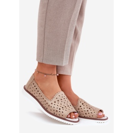 S.Barski Kožne otvorene balerine s golim prstima S. Barski LR51-922 Zlato zlatna 1