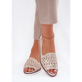 S.Barski Kožne otvorene balerine s golim prstima S. Barski LR51-922 bež 2