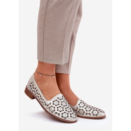 S.Barski Kožna otvorena ženska mokasins S. Barski LR51-646 PLN zlatna 1