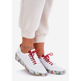 Kožne cipele na uzorci platforme Artiker 54C1567 bijela i crvena 1