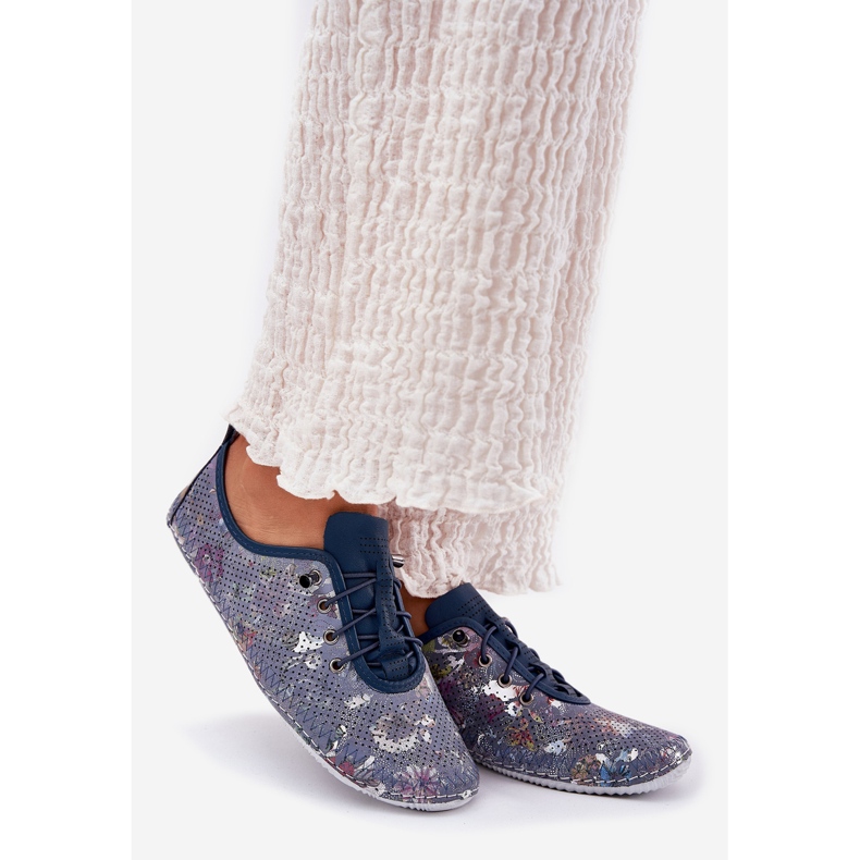 Ženske cipele izrađene od prirodne kože Artiker s uzorkom 56C2691 plava 1