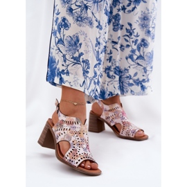 Jezzi Otvorene ženske sandale na višebojnom postu raznobojna 2