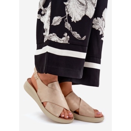 Jezzi Ženske sandale s eko kožom zlatom zlatni 1