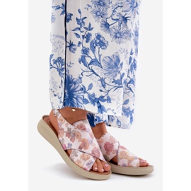 Jezzi Ženske sandale s eko kožom s cvjetovima višeslojni raznobojna 1
