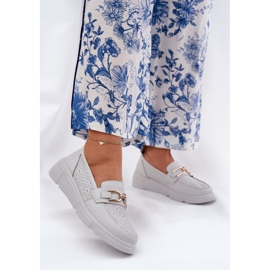 Vinceza Ženske kožne kotače sa zlatnim detaljima Vincez 88007 svijetlo siva bijela 2