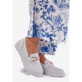 Vinceza Ženske kožne kotače sa zlatnim detaljima Vincez 88007 svijetlo siva bijela 1