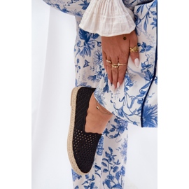 Vinceza Ženske espadrile s Vincezom 13625 Crna pletenica 2