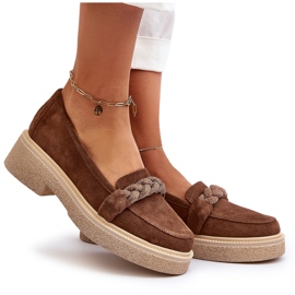 Zazoo 3429/W Ženske mokasine od brušene kože s ukrasom, smeđe smeđa 5