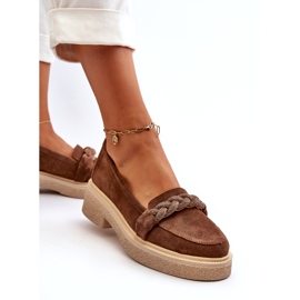 Zazoo 3429/W Ženske mokasine od brušene kože s ukrasom, smeđe smeđa 2